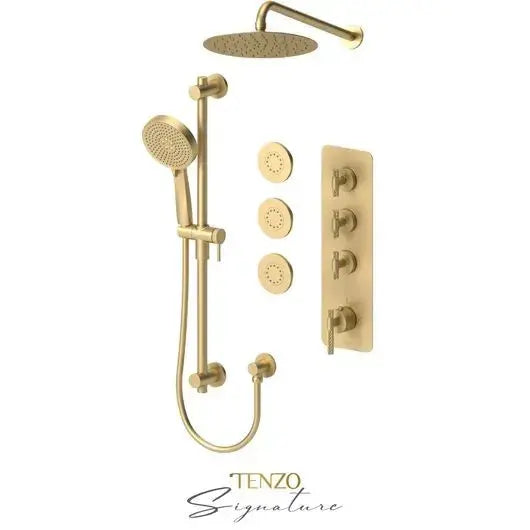 Tenzo Bellacio Extenza 3-Function Thermostatic Shower Kit with 10" AirBoost Rain Shower Head – BET43-571168-C