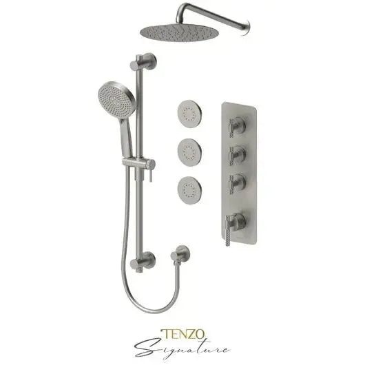 Tenzo Bellacio Extenza 3-Function Thermostatic Shower Kit with 10" AirBoost Rain Shower Head – BET43-571168-C