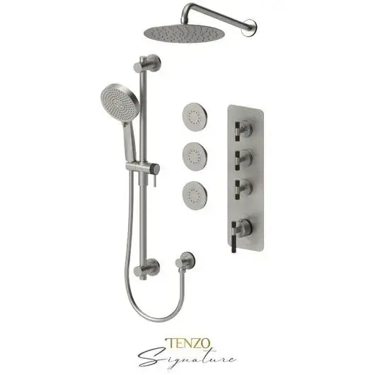 Tenzo Bellacio Extenza 3-Function Thermostatic Shower Kit with 10" AirBoost Rain Shower Head – BET43-571168-C
