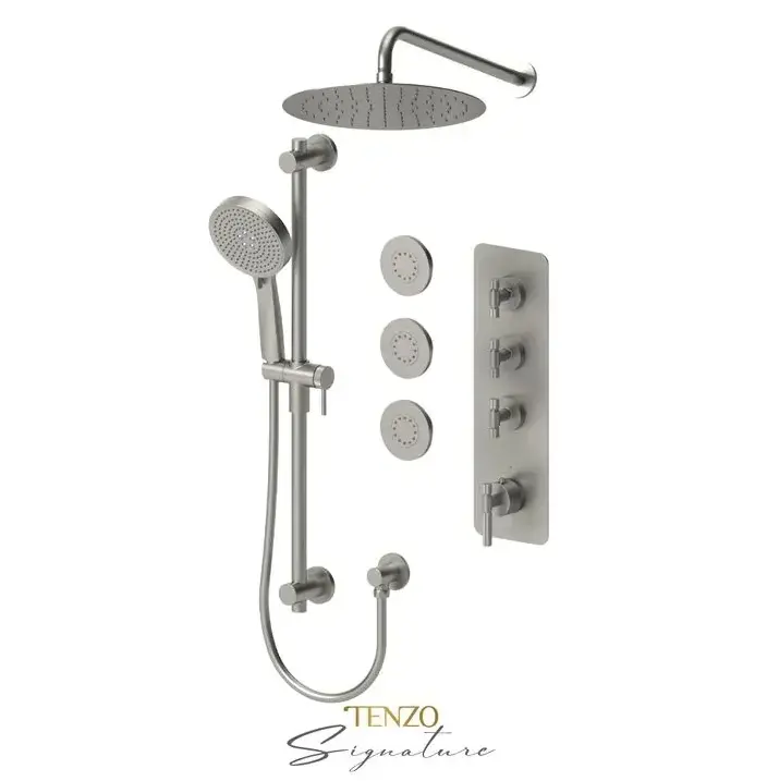 Tenzo Bellacio F Thermostatic Shower Faucet with 12" Shower Head - Plumbing Market