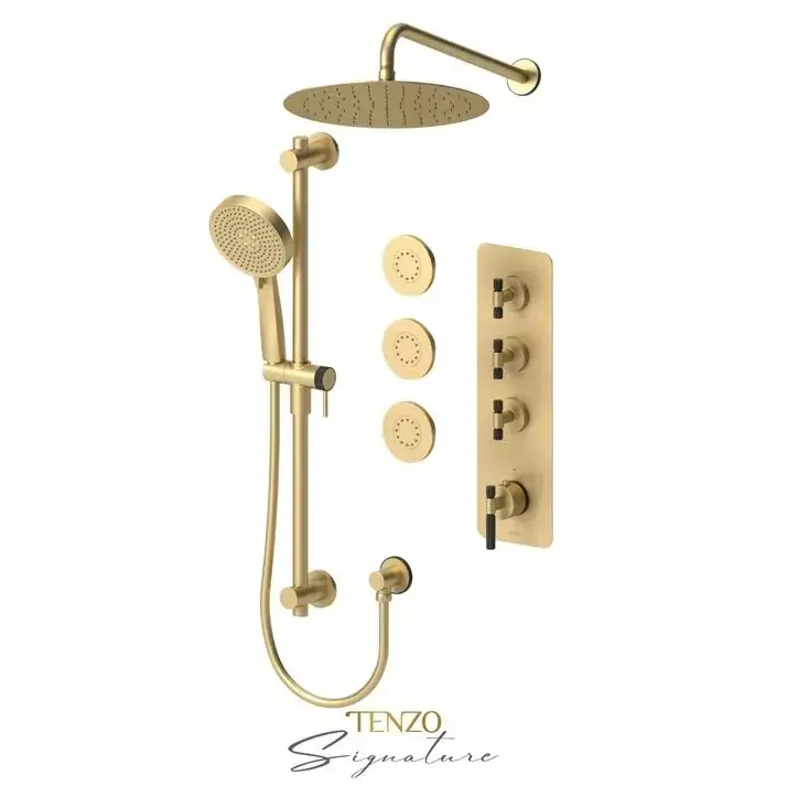 Tenzo Bellacio F Thermostatic Shower Faucet with 12" Shower Head - Plumbing Market