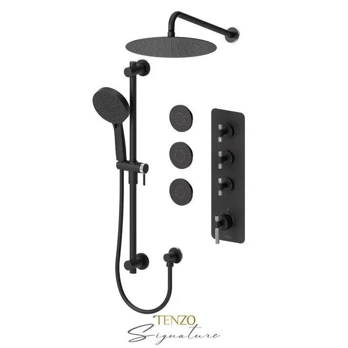 Tenzo Bellacio F Thermostatic Shower Faucet with 12" Shower Head - Plumbing Market