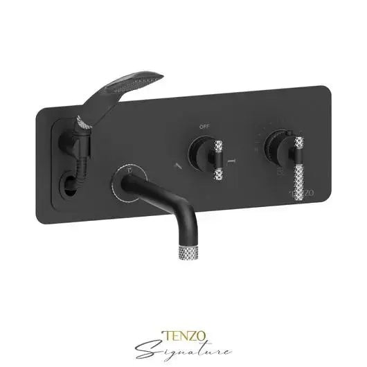 Tenzo Bellacio Wall Mount Tub Filler with Retractable Hand Shower – BET73-C