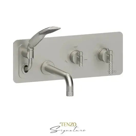 Tenzo Bellacio Wall Mount Tub Filler with Retractable Hand Shower – BET73-C