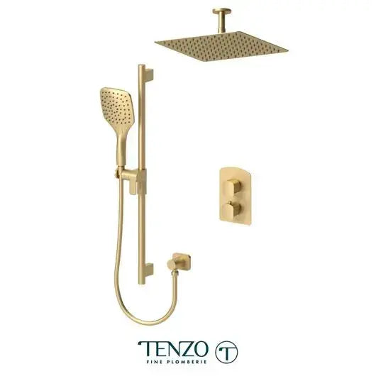 Tenzo Delano 2 Function Thermostatic Shower Kit with 10 Inch Ceiling Mounted Head - DET32-21132