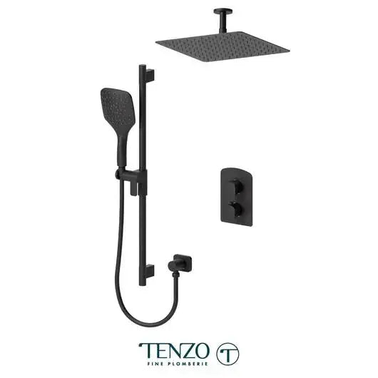Tenzo Delano 2 Function Thermostatic Shower Kit with 10 Inch Ceiling Mounted Head - DET32-21132