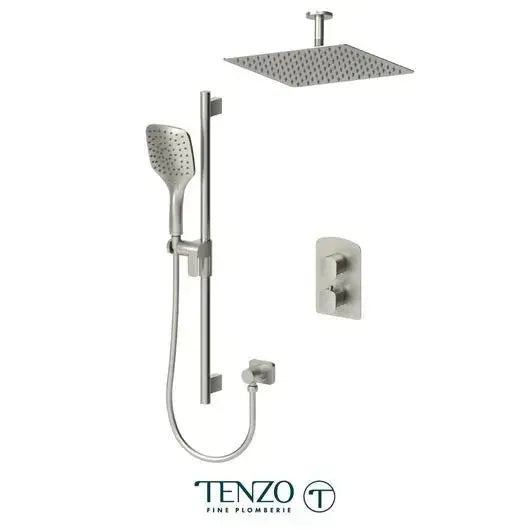 Tenzo Delano 2 Function Thermostatic Shower Kit with 10 Inch Ceiling Mounted Head - DET32-21132