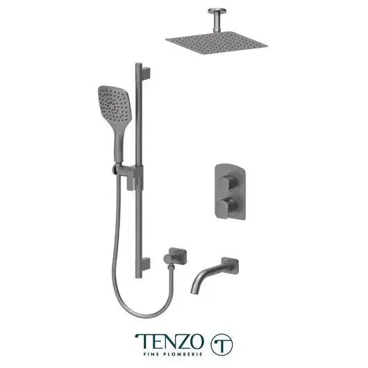 Tenzo Delano 3 Functions Shower Faucet with Ceiling Mount 10 Inch Shower Head DEPB33-511315