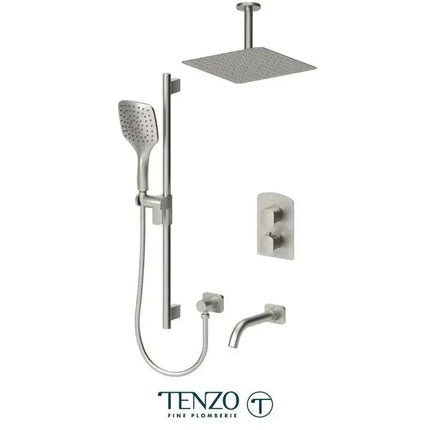 Tenzo Delano Ceiling Mount Shower kit 12" Showerhead 3 functions DET33-511325 - Plumbing Market