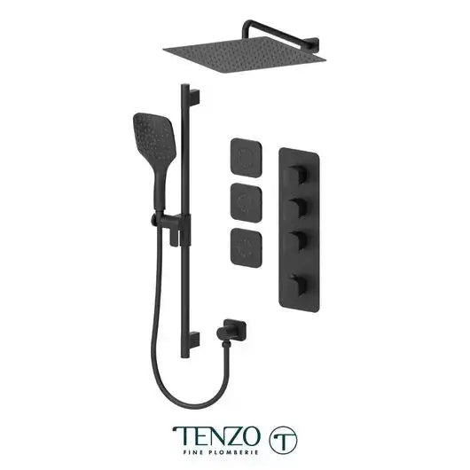 Tenzo Delano Extenza 3 Function Shower Faucet with 12 Inch Head and Body Jets - DET43-571112