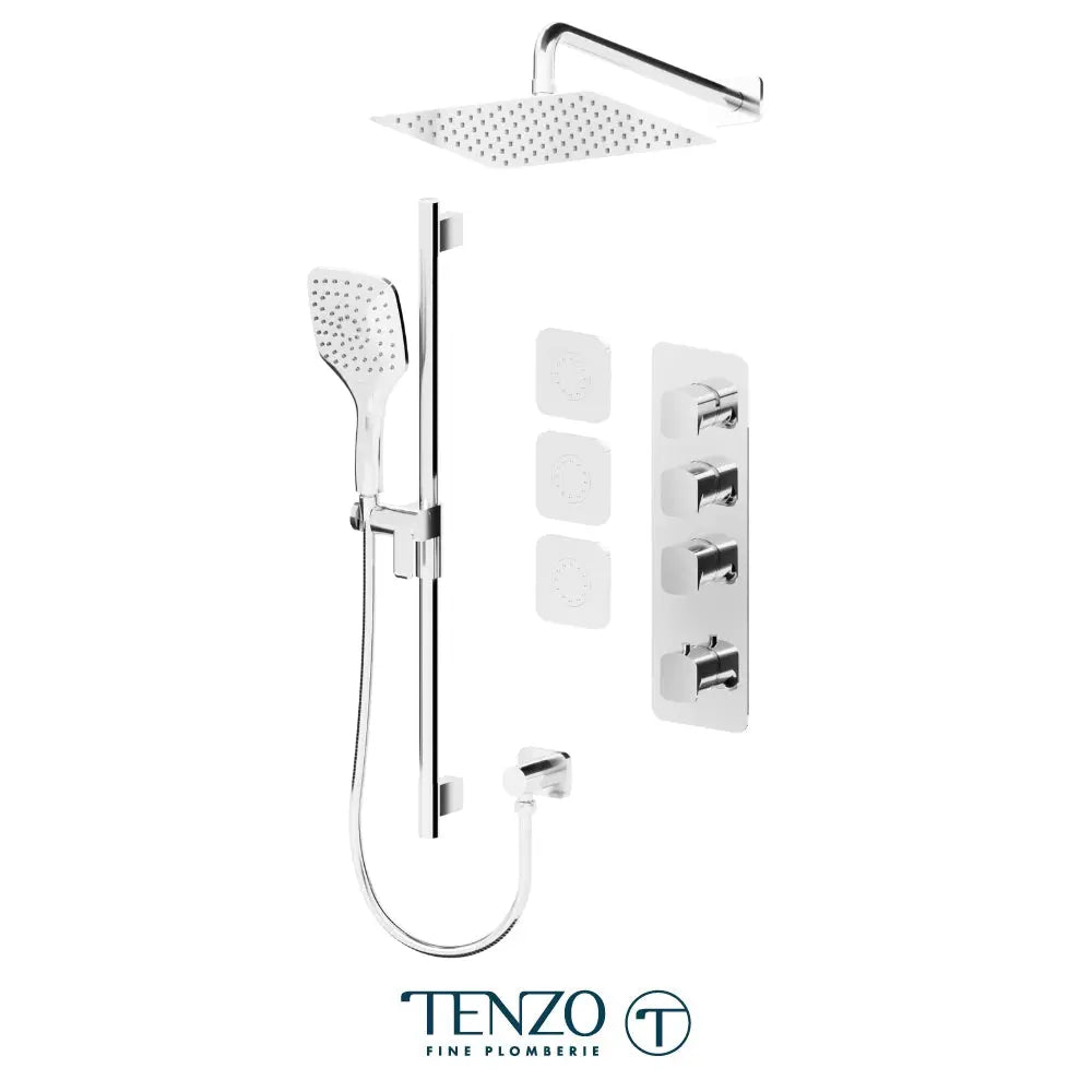 Tenzo Delano Extenza 3 Function Shower Faucet with 12 Inch Head and Body Jets - DET43-571112