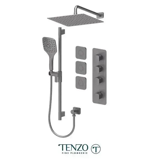 Tenzo Delano Extenza 3 Function Shower Faucet with 12 Inch Head and Body Jets - DET43-571112