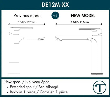 Tenzo Delano NEW SPEC Tall Vessel Sink Bathroom Faucet DE12M - Plumbing Market