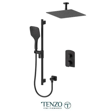 Tenzo Delano Shower Faucet Kit With 12 Inch Airboost Ceiling Shower Head - Plumbing Market