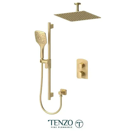 Tenzo Delano Shower Faucet Kit With 12 Inch Airboost Ceiling Shower Head - Plumbing Market