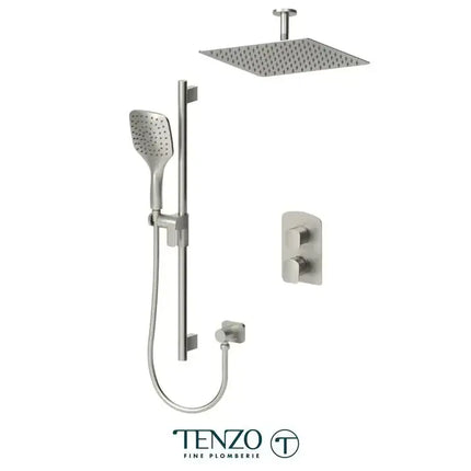 Tenzo Delano Shower Faucet Kit With 12 Inch Airboost Ceiling Shower Head - Plumbing Market