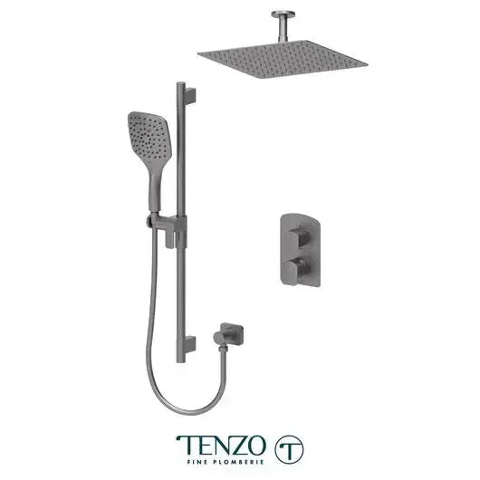 Tenzo Delano Shower Faucet Kit With 12 Inch Airboost Ceiling Shower Head - DEPB32-21132