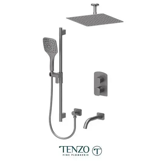 Tenzo Delano Thermostatic Shower Faucet with 12 Inch Ceiling Mounted Shower Head - DET33-511325
