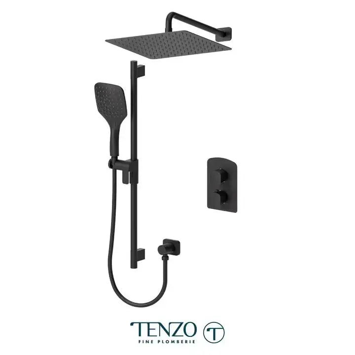 Tenzo Delano Thermostatic Shower Faucet with 12" Rain Head DET32-20112 - Plumbing Market