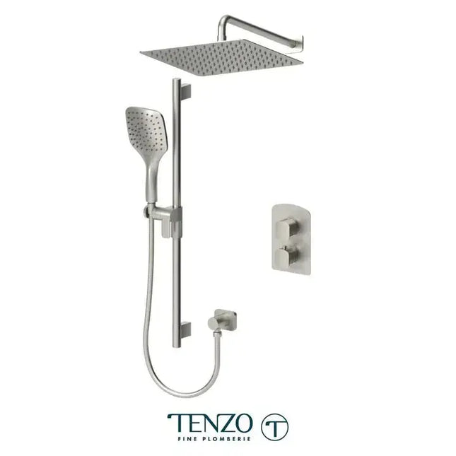 Tenzo Delano Thermostatic Shower Faucet with 12" Rain Head DET32-20112 - Plumbing Market