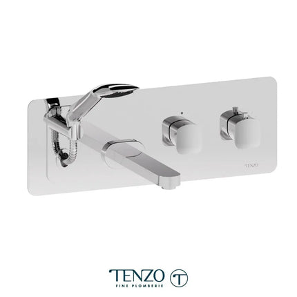 Tenzo Delano Wall Mount Tub Filler With Retractable Hose - Plumbing Market
