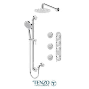 Tenzo Paloma Extenza 3 Function Shower faucet with 10 Inch Wall mounted Head and Body jets - PALT43-571168