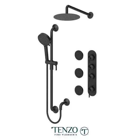Tenzo Paloma Extenza 3 Function Shower faucet with 10 Inch Wall mounted Head and Body jets - PALT43-571168