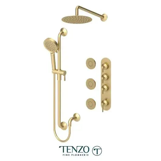Tenzo Paloma Extenza 3 Function Shower faucet with 10 Inch Wall mounted Head and Body jets - PALT43-571168