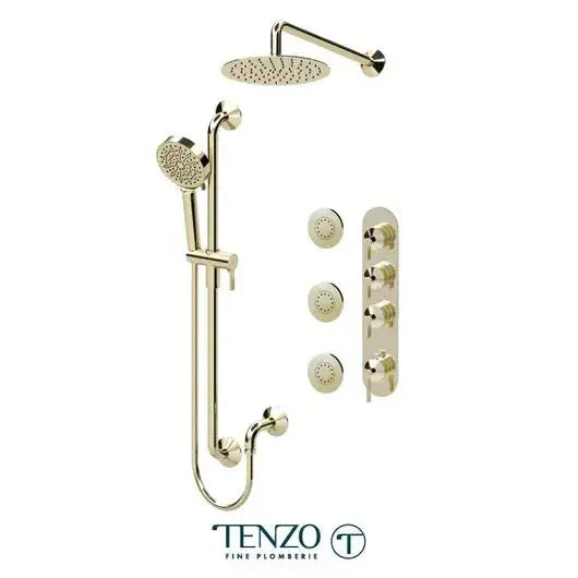 Tenzo Paloma Extenza 3 Function Shower faucet with 10 Inch Wall mounted Head and Body jets - PALT43-571168