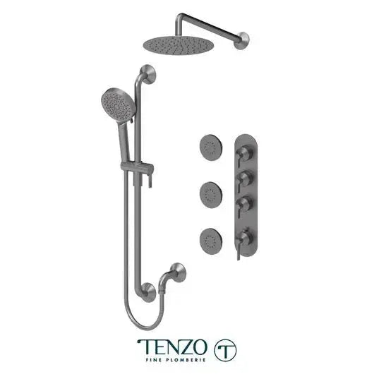 Tenzo Paloma Extenza 3 Function Shower faucet with 10 Inch Wall mounted Head and Body jets - PALT43-571168