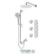 Tenzo Paloma Extenza 3 Function Shower faucet with Body Jets and 12 Inch Shower Head - PALT43-571112