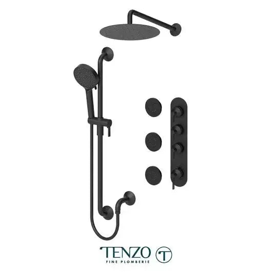 Tenzo Paloma Extenza 3 Function Shower faucet with Body Jets and 12 Inch Shower Head - PALT43-571112