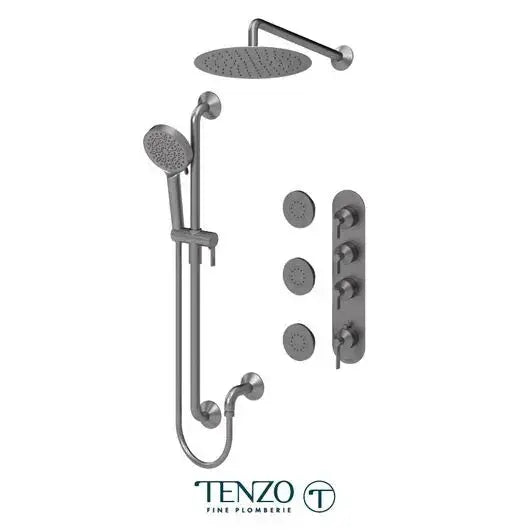 Tenzo Paloma Extenza 3 Function Shower faucet with Body Jets and 12 Inch Shower Head - PALT43-571112