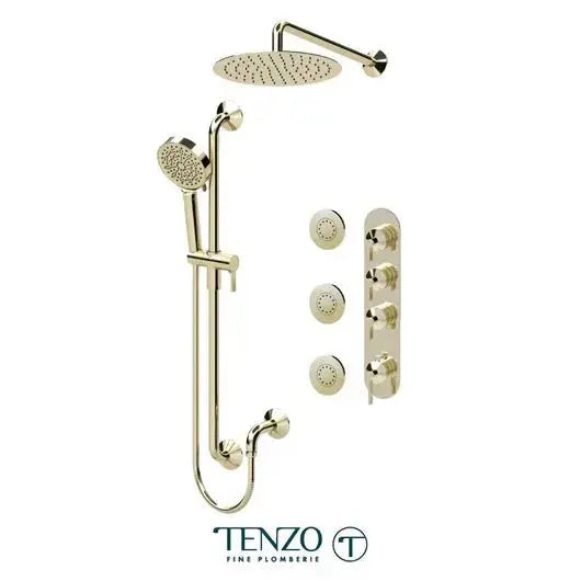 Tenzo Paloma Extenza 3 Function Shower faucet with Body Jets and 12 Inch Shower Head - PALT43-571112