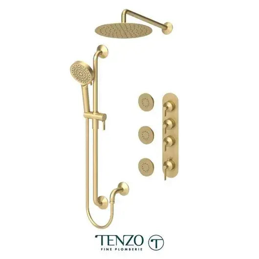 Tenzo Paloma Extenza 3 Function Shower faucet with Body Jets and 12 Inch Shower Head - PALT43-571112