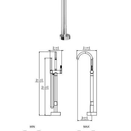 Tenzo Paloma Freestanding Tub Filler PAL52 - Plumbing Market