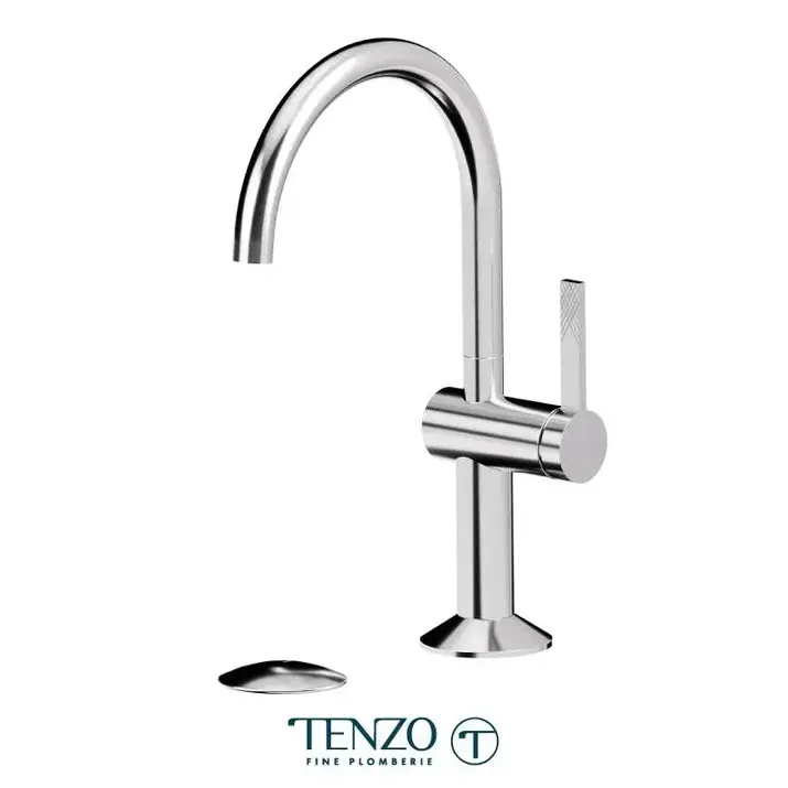 Tenzo Paloma Single Hole Bathroom Faucet With Drain PAL10-P - Plumbing Market