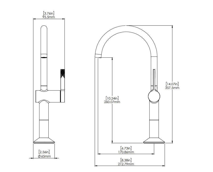 Tenzo Paloma Tall Single Hole Lavatory Faucet with Drain - Plumbing Market