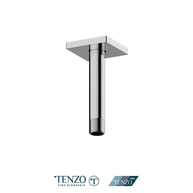 Tenzo Pro Ceiling Shower Arm Round 15cm (6") Chrome - Plumbing Market