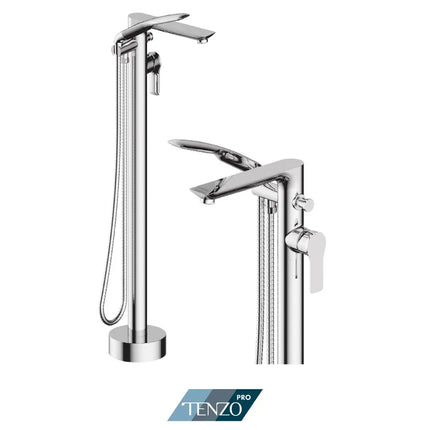 Tenzo Pro Galia Floor Mount 3 pcs Tub Filler GA52 - Plumbing Market