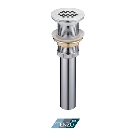 Tenzo Pro Push pop-up drain without overflow round with grid top - Plumbing Market