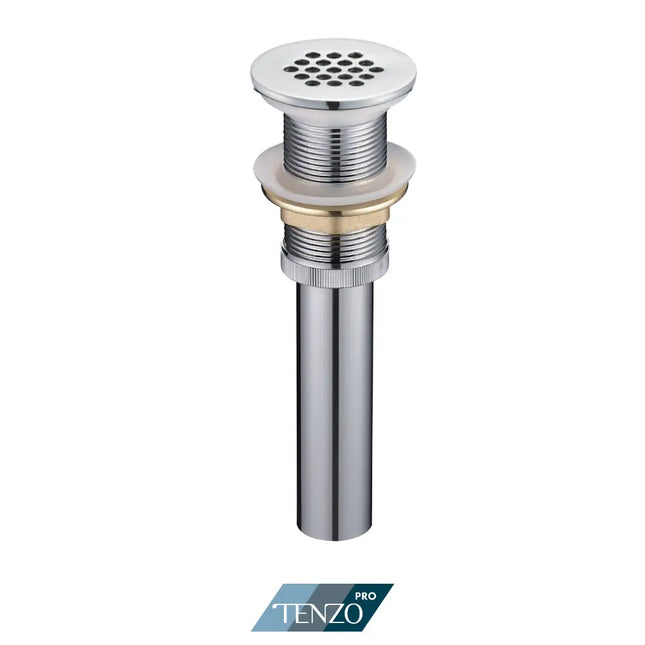 Tenzo Pro Push pop-up drain without overflow round with grid top - Plumbing Market