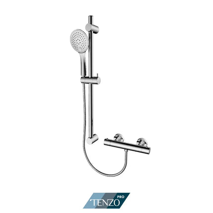 Tenzo Pro Thermostatic external kit with volume control chrome TEX109-10822 - Plumbing Market
