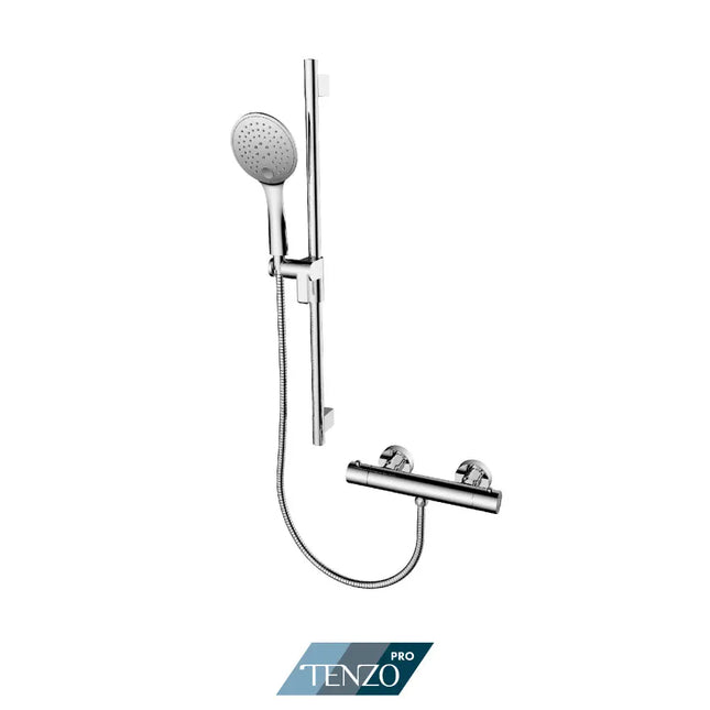 Tenzo Pro Thermostatic external kit with volume control chrome TEX109-13522 - Plumbing Market
