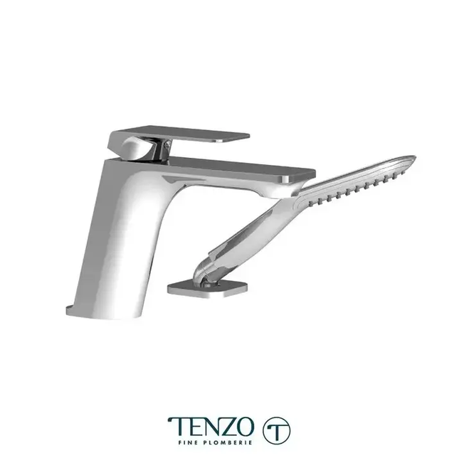 Tenzo Quantum 2 Piece Deck Mount Tub Filler Faucet in Chrome - Plumbing Market
