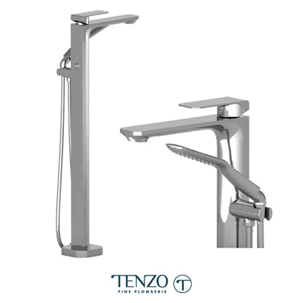 Tenzo Quantum Free Standing Tub Filler Faucet in Chrome - Plumbing Market