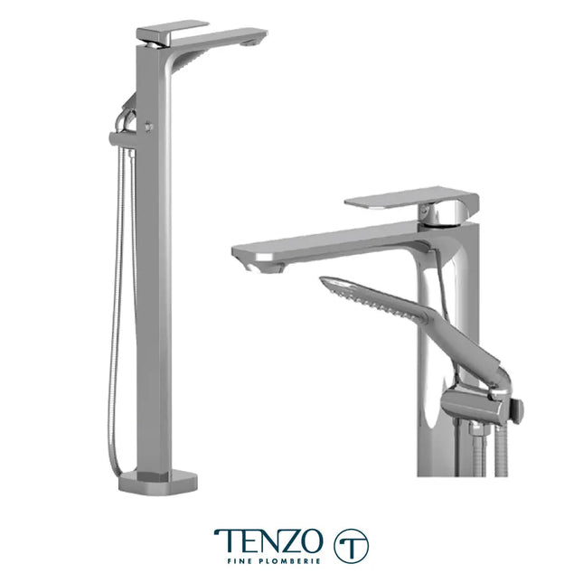 Tenzo Quantum Free Standing Tub Filler Faucet in Chrome - Plumbing Market