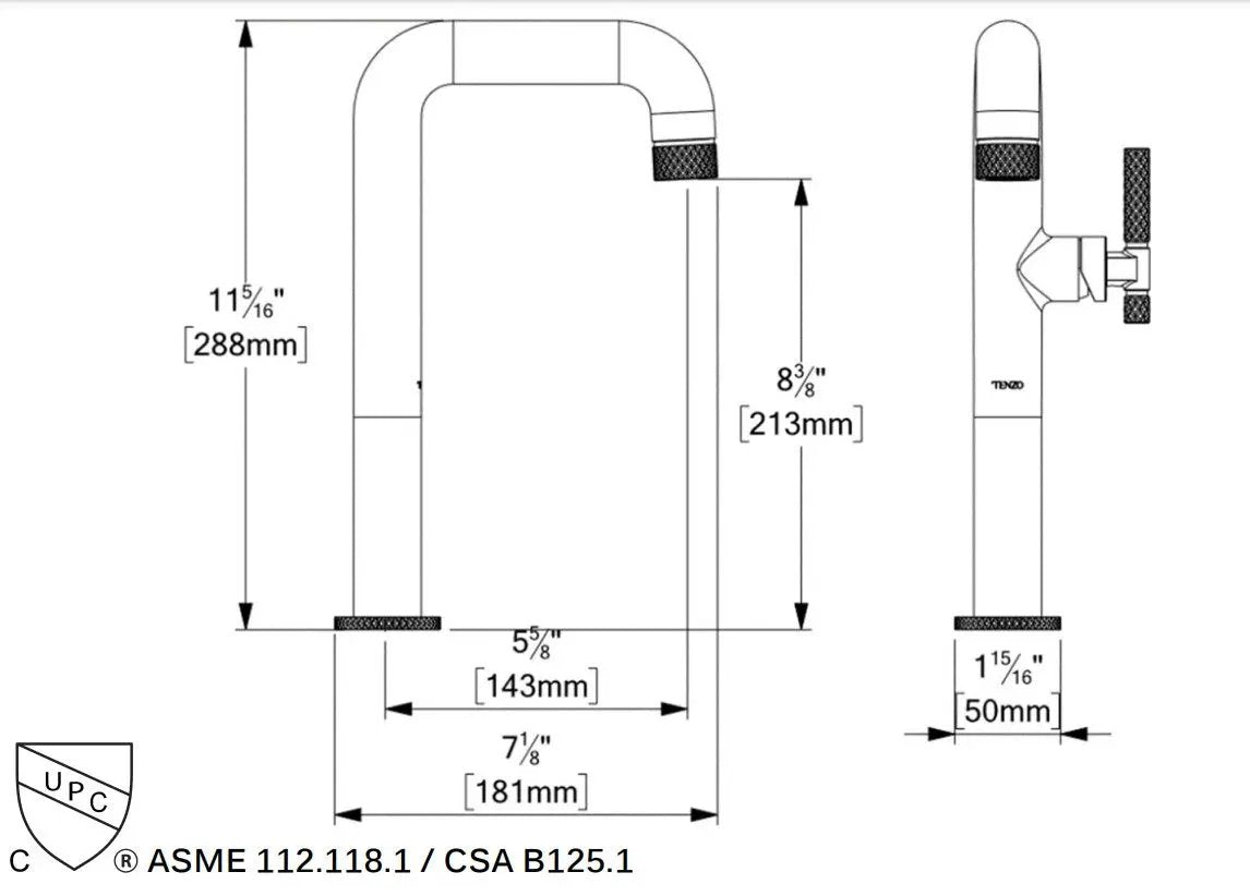 Tenzo Signature Bellacio F Tall Vessel Bathroom Faucet BE10H-F - Plumbing Market