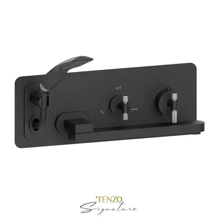 Tenzo Signature Bellacio F Wall Mount Tub Filler with Retractable Hose and Swivel Spout - Plumbing Market