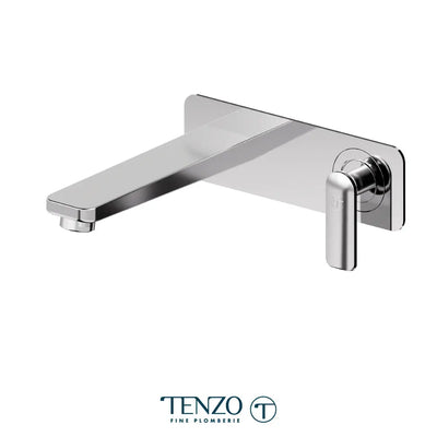 Tenzo Wall Mount Bathroom Faucet With Back Plate and Drain